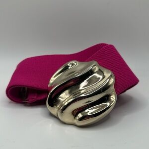 Vintage 1988 Skaffles pink elastic stretchy belt